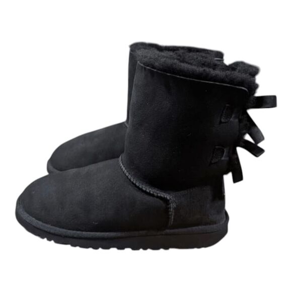 UGG Bailey Bow 'Black' Winter Boot Size 4 - Picture 3 of 11